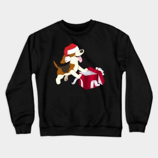 Beagle Dog In Santa Hat Christmas Gift For Dog Lover Crewneck Sweatshirt